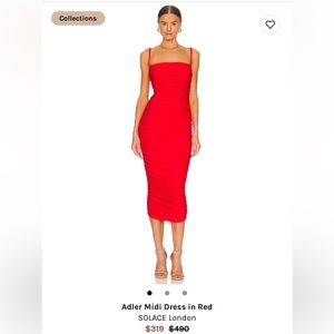 SOLACE London Adler Midi Dress red - wedding guest - maternity - special event